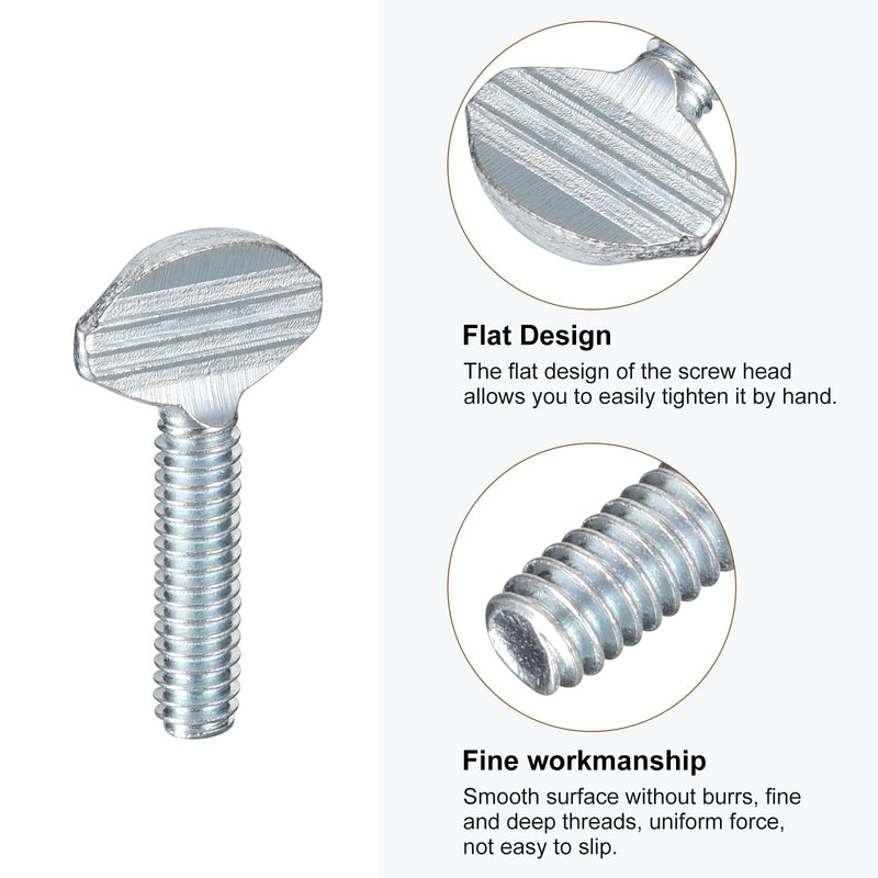 [Australia - AusPower] - uxcell 1/4-20 x 1 Thumb Screws, 25pcs Carbon Steel Fully Thread Galvanized Finger Tight Racket Screw 1/4-20 x 1" 25 