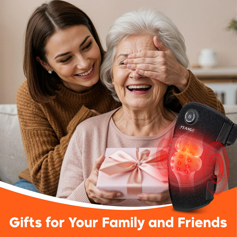 [Australia - AusPower] - FEANGLI Red-Light-Therapy, Infrared Light Knee Brace Wireless Rechargeable for Knee Shoulder Pain Relief, 660nm & 850nm Infrared Therapy Heated Device for Knee/Shoulder/Joint/Elbow,Gifts for Women Men 1 Pack 