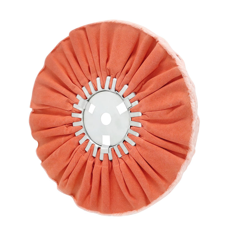 10" 16 Plys Orange Airway Buffing Wheel, 5/8'' Arbor Hole, Medium Cut for Angle Grinder, High-Efficiency for Aluminum, Stainless Steel & Chrome 1 pcs Medium 1pcs