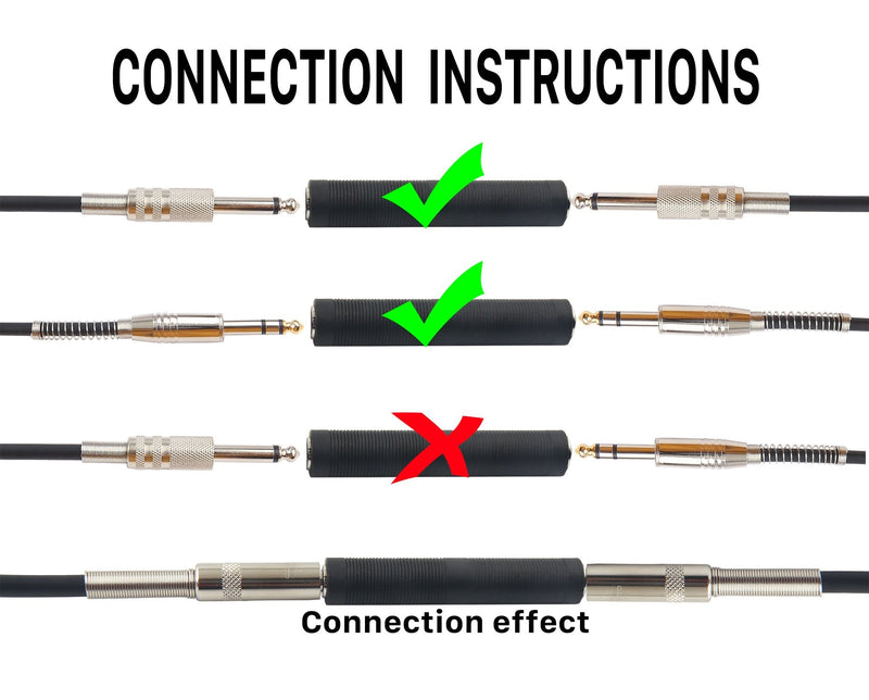 [Australia - AusPower] - Devinal 1/4 Inch TRS/TS Female to Female Coupler, 6.35mm Jack Stereo Adapter Joiner, Gender Changer Connectors - 4 Pack 1/4 F 