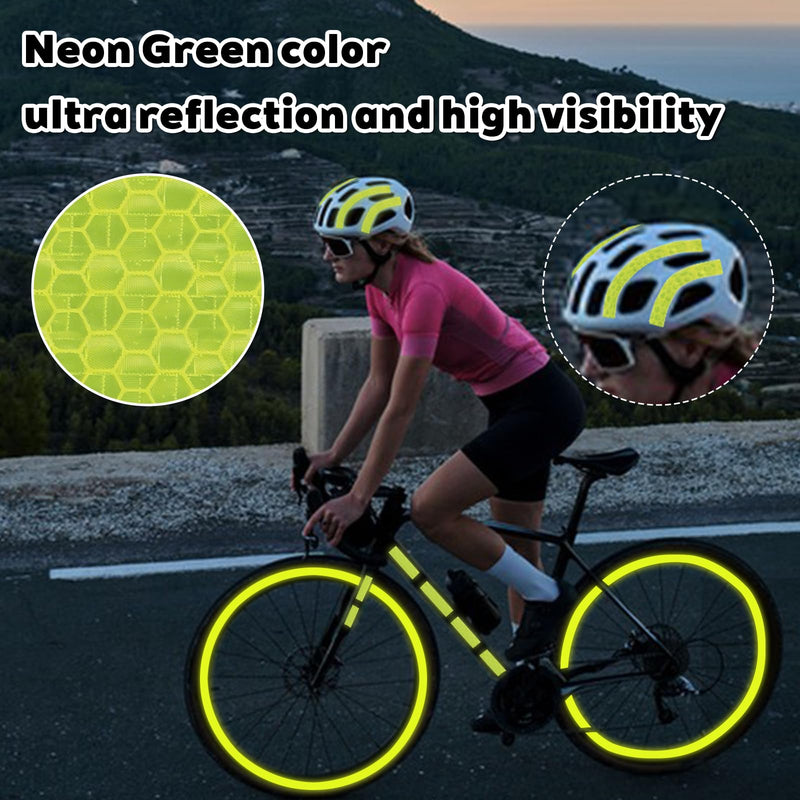 Neon Reflective Tape 0.4In x 26 Feet Tape High Visibility Safety Warning Glow in The Dark Tapes Outdoor Waterproof Strong Adhesive Yellow Fluorescent Reflective Tapes for Bikes Bicycles Trailers