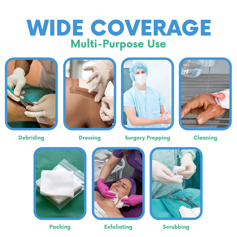 [Australia - AusPower] - HEALQU Gauze Pads 2"x2" - 200-Pack, 4-Ply Non-Woven Sponges Non-Sterile, All-Purpose Dental and Surgical Sponges Including First Aid Kits and Medical Facilities 2x2" Bag of 200 4 Ply 