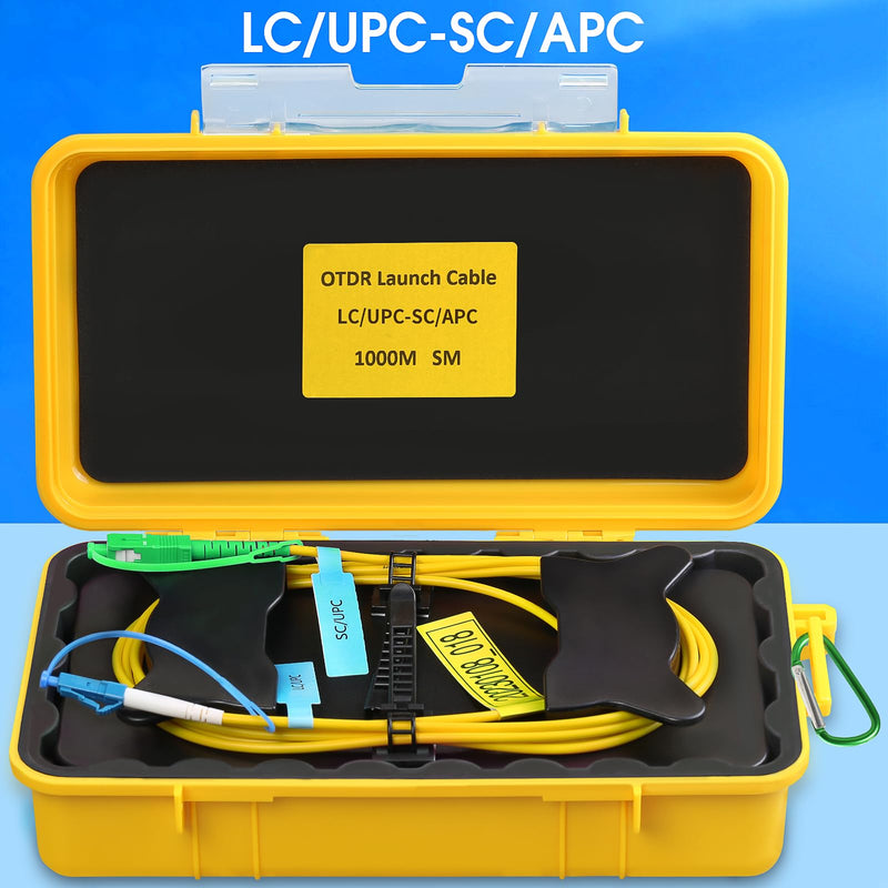 [Australia - AusPower] - OTDR Launch Cable Box SCAPC-LCUPC 1000m OTDR Transmission Cable Box Single Mode (9/125) SM Fiber Tester Extension Line Fiber Dead Zone Eliminator FTTH Testing Tool SCAPC-LCUPC 1KM 