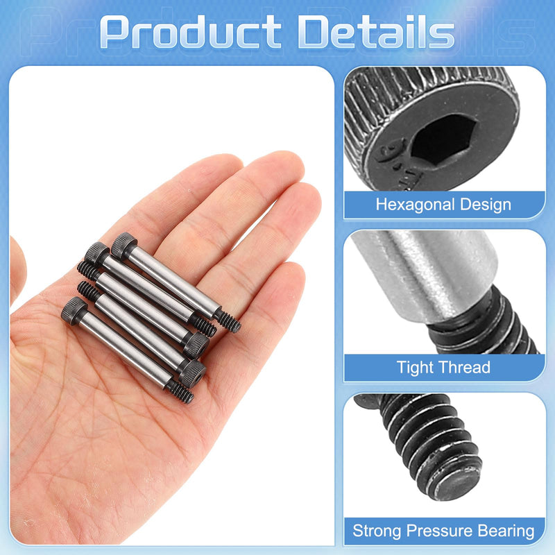 [Australia - AusPower] - uxcell Alloy Steel Hexagon Socket Head Shoulder Screws Bolt, 1-1/2" Shoulder Length, 1/4" Shoulder Dia, #10-24 Thread, 5pcs 
