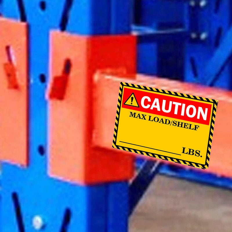 Pallet Rack Capacity Labels,3×4 inch Caution MAX Load/Shelf LBS Sticker Industrial Strength Sticker for Warehouse Weight Safety Cross Beam Safety (30 Pcs)
