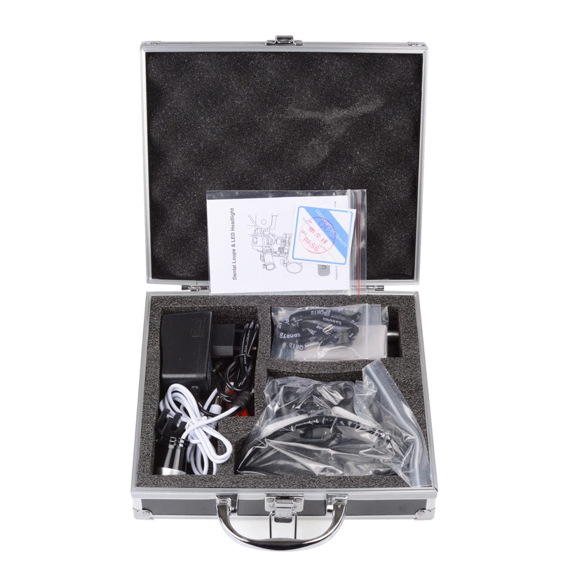 3.5x420mm Black Magnifying Glass with 3W LED Headlight for Lab Use