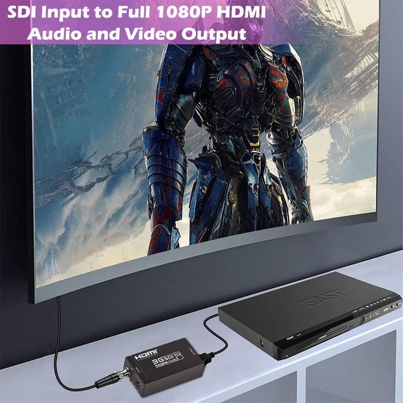 Groza SDI to HDMI Converter, 3G SDI to HDMI Audio Video Adapter, Support SD-SDI, HD-SDI and 3G-SDI Signals for Camera Detector