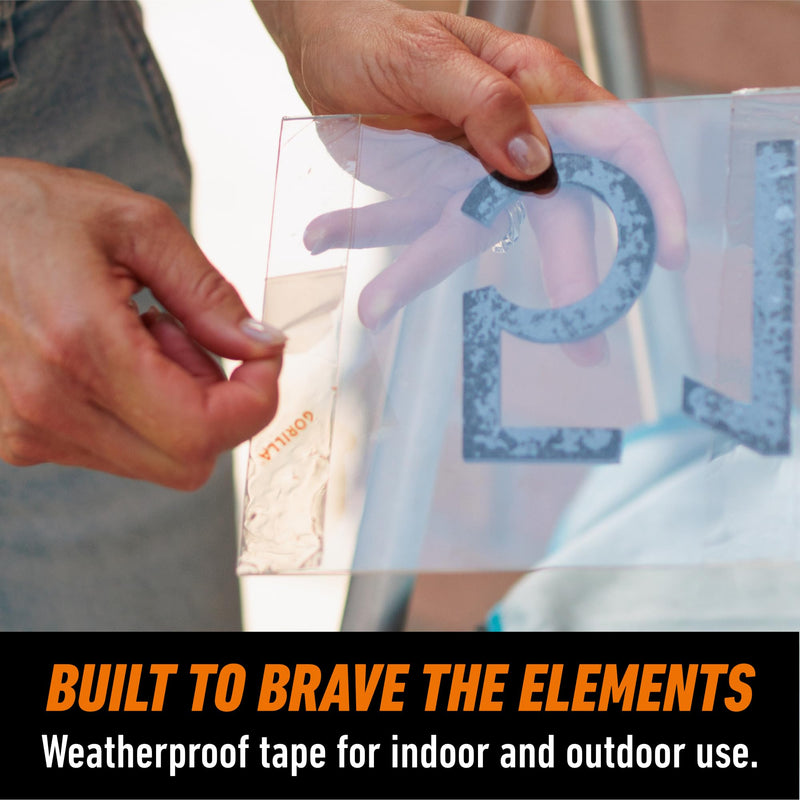 Gorilla Invisible Hold Mounting Tape, 1" x 60" (Pack of 1), Clear Double Sided Tape for Strong, Permanent Indoor & Outdoor Hanging 60" inches