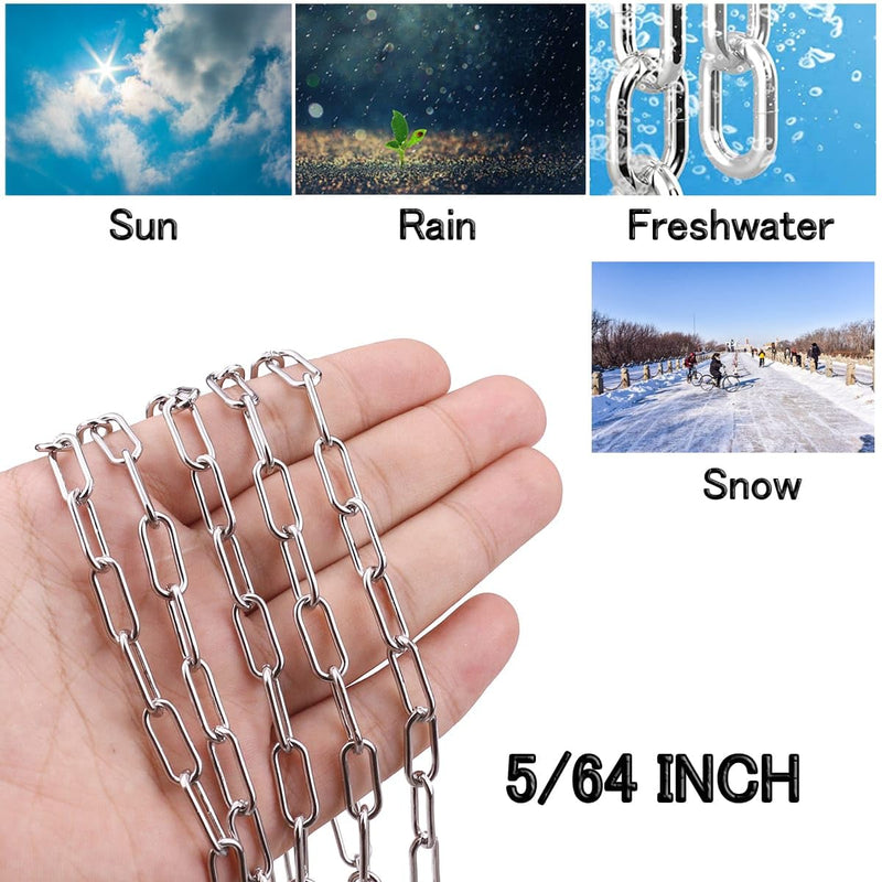 [Australia - AusPower] - Stainless Steel Chain, Lsqurel 6.5ft 13ft Metal Chain Link Chain Small 5/64in Light Duty Chain Utility Chain Jack Chain for Home Outdoor Camping Hanging etc (5/64in-6.5ft) 5/64in-6.5ft 
