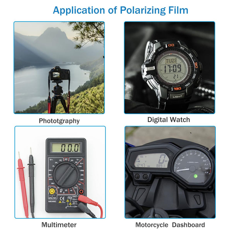 [Australia - AusPower] - Polarized Film Sheets 3 PCS 7.8 x11.8inches/20x30cm Polarizer Linear Polarizing Filter Non-Adhesive for Educational Physics Photography Lighting 