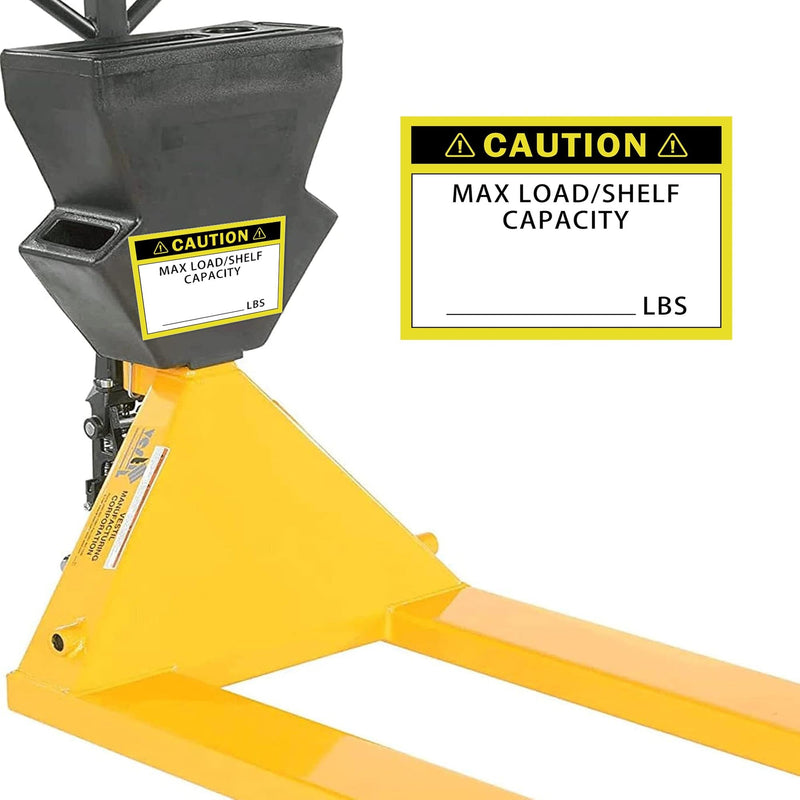 Pallet Rack Capacity Labels 3x4-Inch Caution MAX Load/Shelf LBS Warning Stickers - 50 Pcs/Pack Industrial Strength Sticker for Warehouse Safety (yellow) yellow