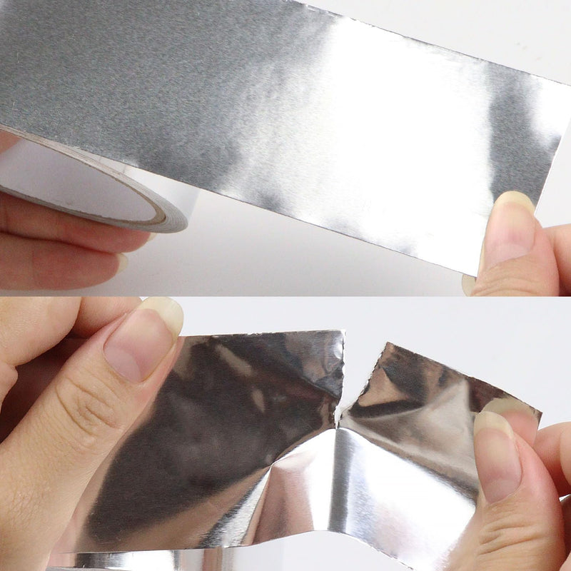 COSIMIXO Silver Aluminum Foil Duct Tape 4.0mil x 2 Inches x 20Yards,Heavy Duty,High Temperature Sealing and Patching,Perfect for HVAC,Air Ducts,Foamboard,Metal Repair,Insulation,Dryer Vent and More 4Mil x 2" x 20Yds