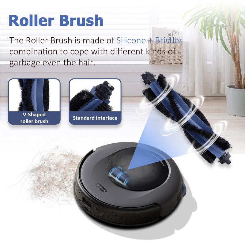 [Australia - AusPower] - Replacement Parts Kit for eufy Omni C20 Robot Vacuum Accessories, 2 Roller Brushes, 4 Filters, 6 Side Brushes, 6 Mop Pads, 6 Dust Bags, 24 Pack 