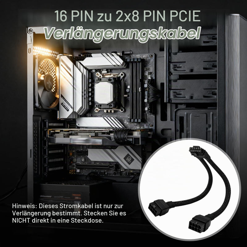 30 cm PCI-e 5.0 12VHPWR(12V-2x6) Adapter Cable, 16(12+4) Pin GPU Extension Cable, PCIe 5.0 2x8 Pin Female to 12VHPWR Male, GPU Cable for GeForce RTX 3090ti/4070ti/4070/4080/4090/5 070, , PCIE Cable