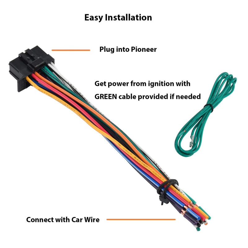 [Australia - AusPower] - RED WOLF 16 pin Pioneer Wiring Harness Radio Stereo Connector Plug Cable for Aftermarket Radio Pioneer DEH AVH AVIC MVH FH SPH 