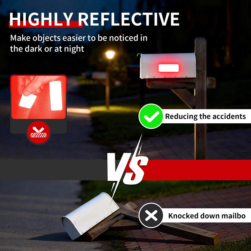 50 Pcs Super Reflection Reflective Stickers Made of 3M DG3, Red Outdoor Waterproof Safety Reflective Tape for Car/Bike/Mailbox/Helmet/Truck - Safety Stickers Red Red 50pcs