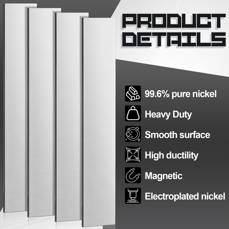 [Australia - AusPower] - 2 Pcs Pure Nickel Sheet 0.08 x 1 x 6 Inches Nickel Anode for Nickel Plating 99.6% Purity Purity Nickel Plate Nickel Strip Sheets for DIY Nickel Electroplating Kit 