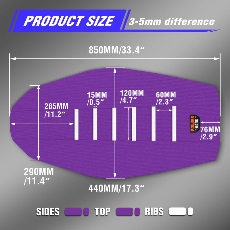 [Australia - AusPower] - Dirt Bike Seat Cover - White Stripe Universial Seat Cover for Dirt Bike - Motorcycle Motorcross Enduro Seat Covers (Purple) Purple 