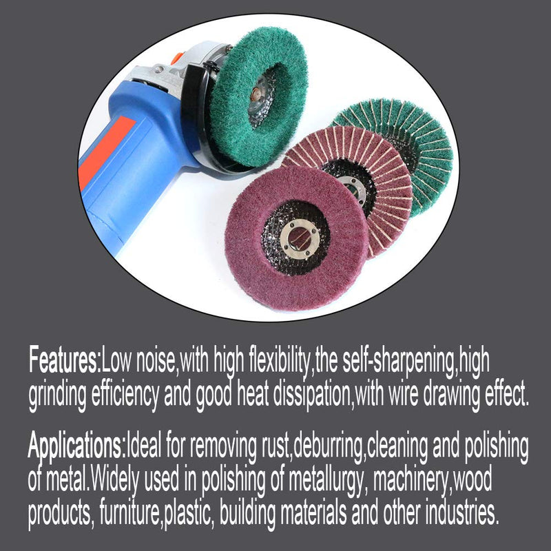 [Australia - AusPower] - 9Pcs 4" x 5/8" Nylon Fiber Flap Disc Polishing Grinding Wheel,Scouring pad Buffing Wheel for Angle Grinder Polishing,Flap Discs for Power-Operated Grinders 