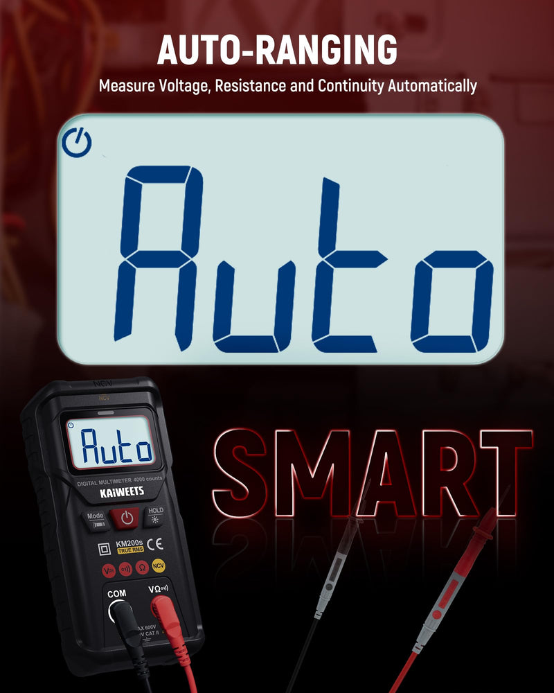 [Australia - AusPower] - KAIWEETS Non-Contact Voltage Tester and Smart Auto Ranging Digital Multimeter 