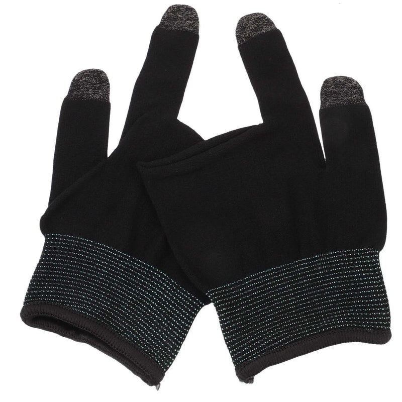 [Australia - AusPower] - 1 Pair Gaming Gloves Touchscreen Gloves Finger Sleeve for Gaming Anti Sweat Game Controller Finger Thumb Sleeve Breathable Finger Covers for Mobile Phone Game Black 