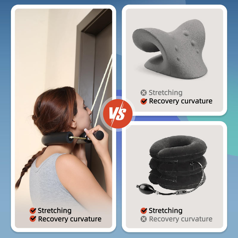 [Australia - AusPower] - Cervical Neck Traction Device for Home Use, Restore The Natural Curve of The Neck, Neck Stretcher Mochine Over Door for Neck Pain Relief. (Thin) Thin 