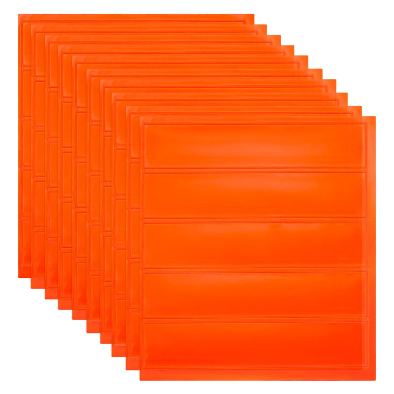 PATIKIL Hard Hat Reflective Stickers, (5 x 6 Inch, Orange Red) (10 Pcs), Retro Reflective Safety Tape Durable Adhesive Helmet Stickers, Suit for - Hard Hats/Helmets/Mailboxes