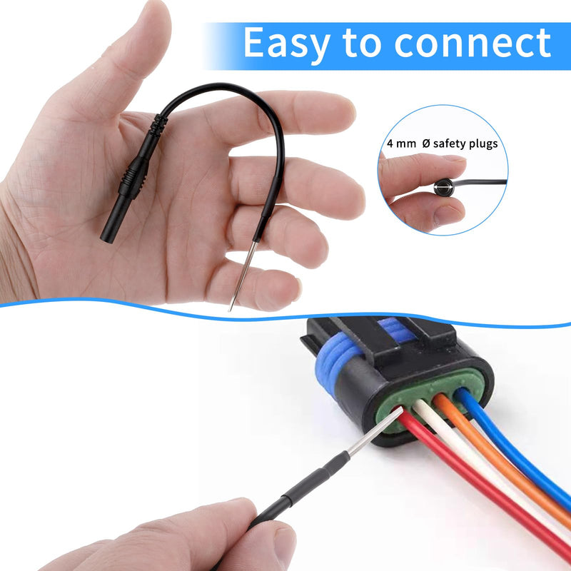 [Australia - AusPower] - 2 Pack Back Probe Kit, Flexible Spoon Back Probes Automotive Bendable Multimeter Test Pins Compatible with 4 mm Banana Plugs Accessories for Car Electrical Diagnostics, Multimeter Testing 