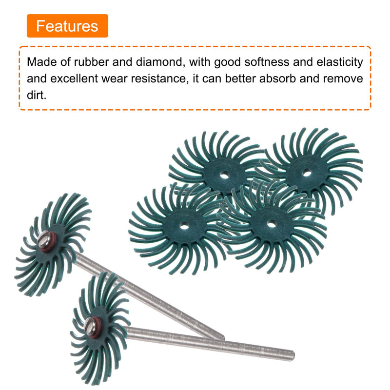 [Australia - AusPower] - HARFINGTON 42pcs Radial Bristle Disc Set 1" 80-2500 Grit Detail Abrasive Brush Kit Gap Polishing Wheel Assortment with 6pcs 1/8" Shank Mandrels for Jewelry Wood Metal Polishing Cleaning 