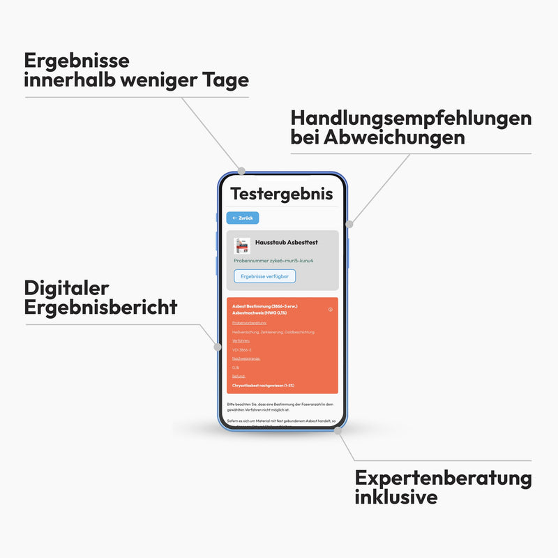 IVARIO Asbestos Test House Dust/Indoor Air | If asbestos fibres are suspected, have it analyzed in the German specialist laboratory