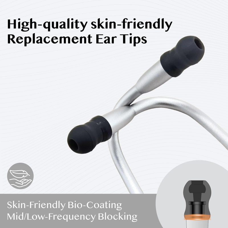 [Australia - AusPower] - All-in-One Protection Kit for Eko CORE 500 Digital Stethoscope, 3 EPU Flexible Film, 3 Silicone Protective Cover, 6 Rubber Ear Tips, Round Protection for Daily Use, Compatible with Eko Stethoscope 