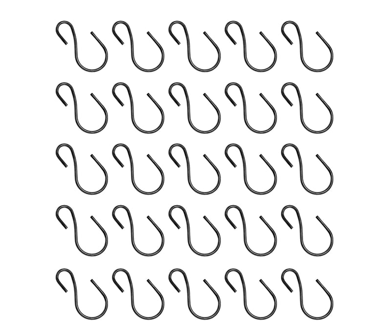 [Australia - AusPower] - Luomorgo 40 Pcs S Shaped Hooks, 27 x 14mm/1" x 1/2" Mini Hanging Hooks Metal Hangers Ornament Hooks for Jewelry, Pot, Crafts, Plants (Black) 27 x 14mm/1" x 1/2" 