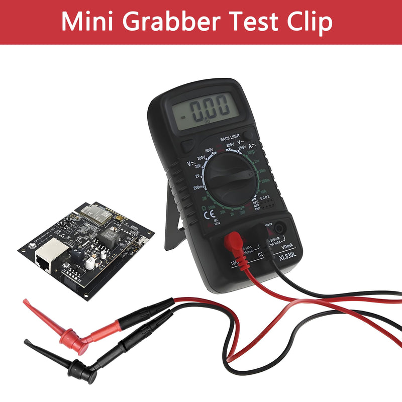 [Australia - AusPower] - 2Pcs Mini Grabber Test Clip with 2mm/4mm Banana Jack, Multimeter Test Lead Hooks Clips Push on Test Probe Electronic Testing IC Grabber (4mm Banana Plug) 4mm Banana Plug 