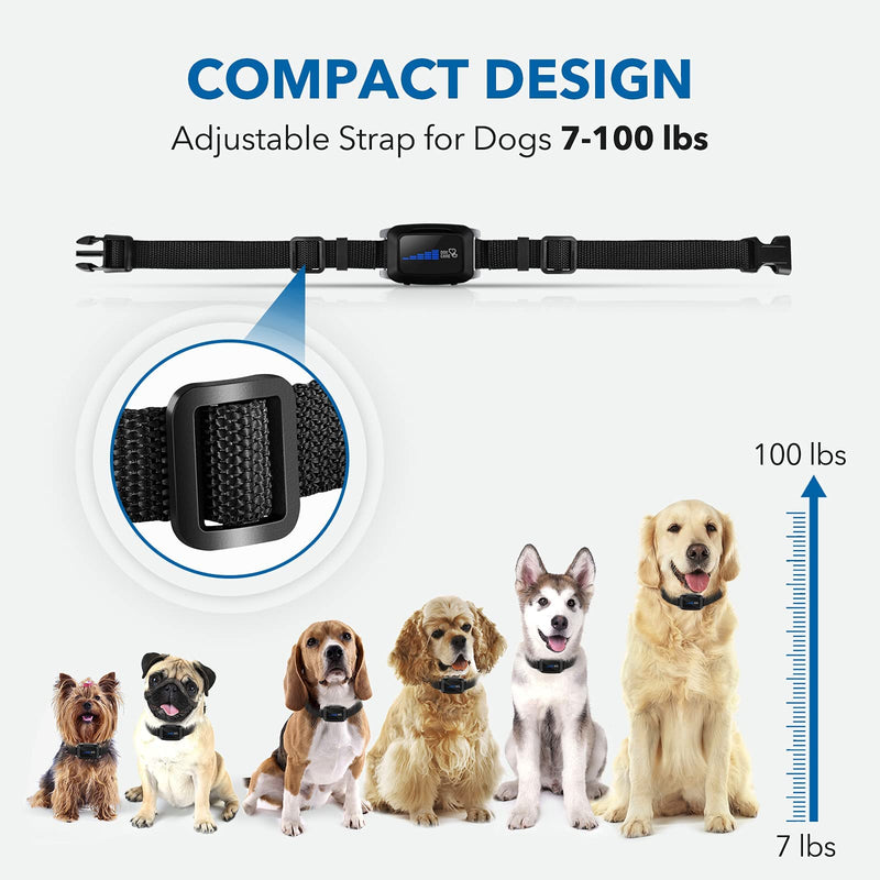 [Australia - AusPower] - DOG CARE Rechargeable Bark Collar - Dog Bark Collar with Intelligent Bark Control, Vibration, Effective Sound, Shock Modes Training Collar with 5 Adjustable Levels, Dog Shock Collar with LED Indicator 