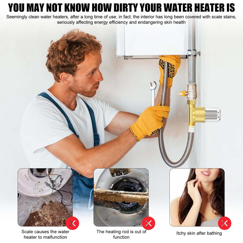[Australia - AusPower] - Pipeline Water Filter, 1/2 Inch Water System Pre-Filter with 40μm 304 Stainless Steel Filter Element, Inline Mesh Strainer Water Pump Filter, Brass Water Pipe Filter for Bathrooms and Kitchens 