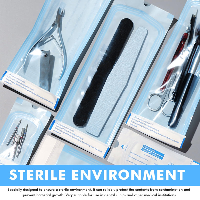Pack of 400 self-sealing sterilisation bags: 57 mm x 130 mm disposable sterilisation bags, dentist sterilisation bags, sterilisation bags, self-sealing sterilisation bags