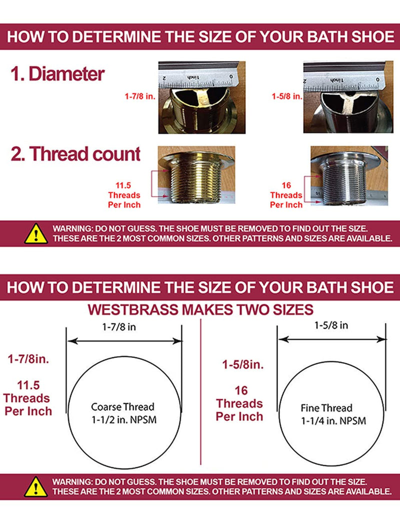 Westbrass D3324-05 1-1/2" NPSM Pull & Drain Bathtub Plug, Coarse Thread, Polished Nickel