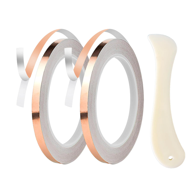 ARTIMUSES 7/32 Inch Silver Backed Copper Foil Tape for Stained Glass,36 Yards (2Rolls) 7/32 in