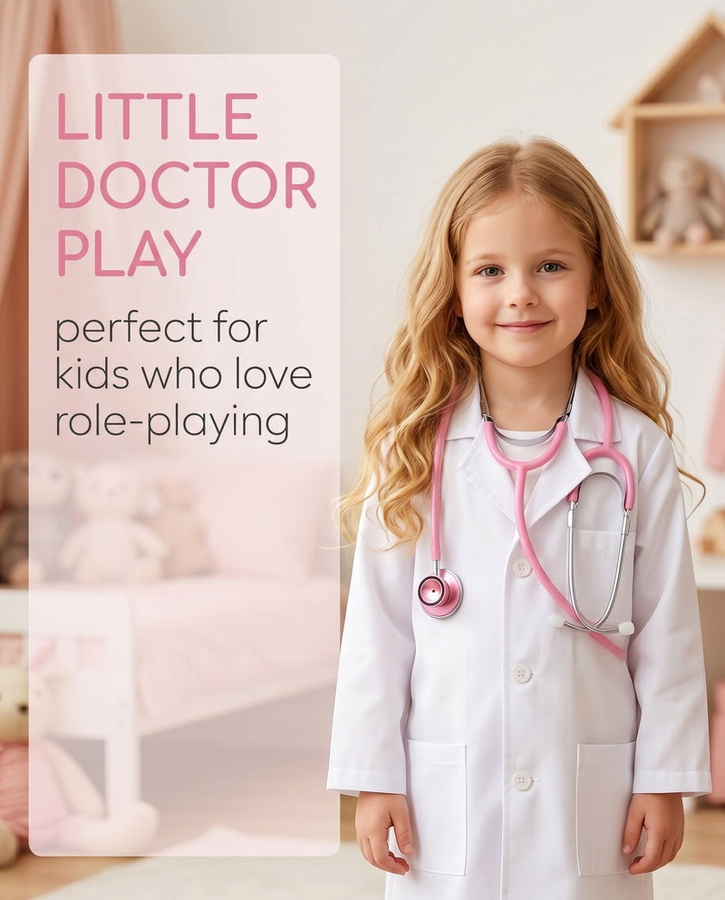 1 x stethoscope, metal stethoscope, children, stethoscope, children's stethoscope, analogue stethoscope, stethoscope made of metal, functional stethoscope