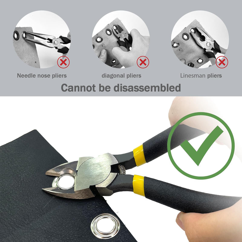 HAPDEN Grommet Removal Tool Kit, Snap Removal Tool for Boat Covers, 10mm and 12mm Trap Grommet kit Remover, 3/8 and 1/2 Replacement Eyelet Plier, Grommet Tool Kit for Tarps Repair, Fabric Rings 10mm Removal