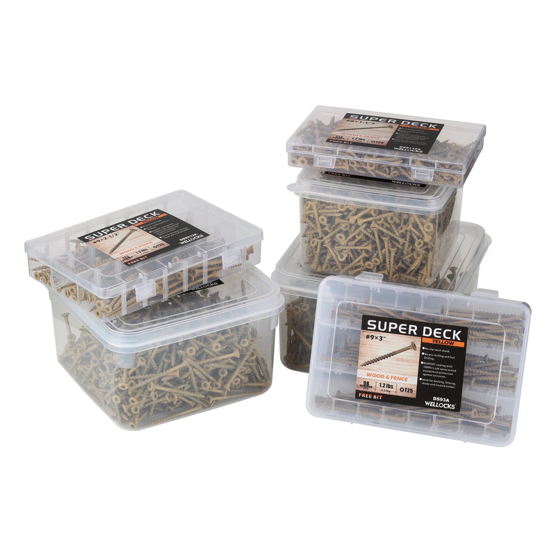 [Australia - AusPower] - WELLOCKS Deck Screws #8×1-1/2" 1.2LBS Box Approx 212 PCS Tan Color Torx Drive T25 Bit Included Above 1000 Hour Salt Spray Coating Wood Screws Excellent Rust Resistant for Outdoor Wood Fence(LXB8112A) #8×1-1/2" 1.2LBS Tan 