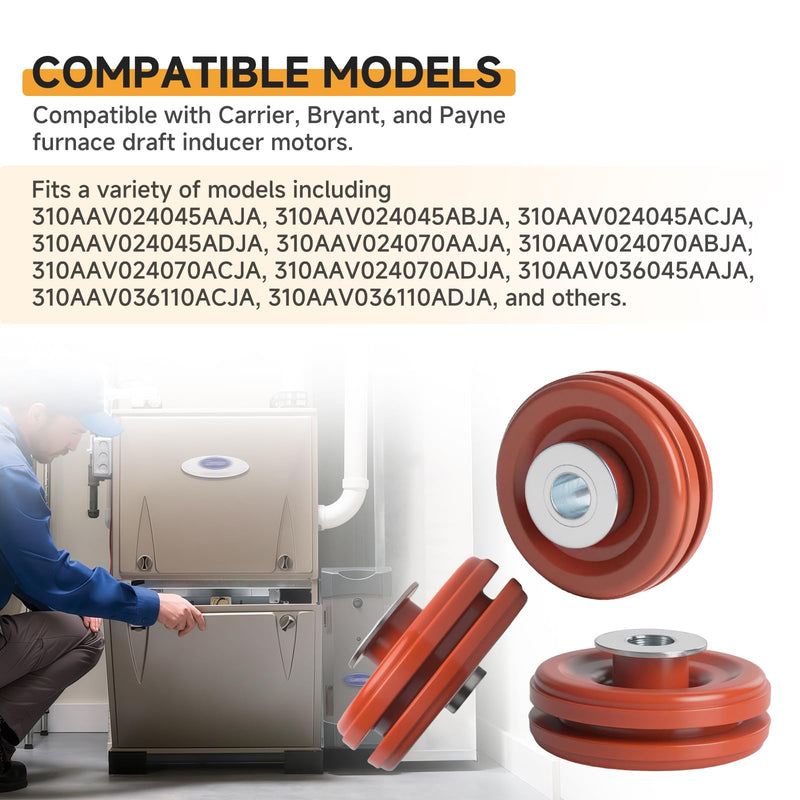 (3-Pack) KA56GR560 Furnace Inducer Motor Grommet, Compatible with Carrier, Bryant & Payne Furnaces 310AAV024045AAJA, 310AAV024045ABJA, 310AAV024070AAJA, for HVAC Furnace Draft Inducer Motors