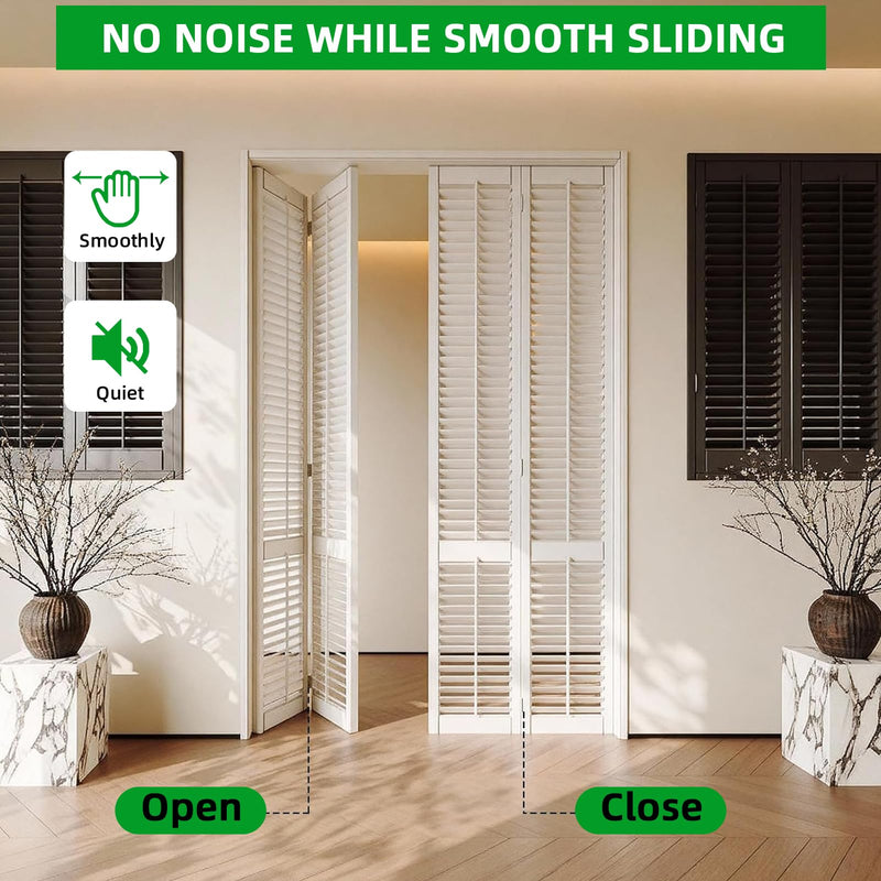 Bifold Door Hardware Kit with 24-Inch One-Piece Track, Bi-fold Closet Door Track Kit Bifold Closet Door Hardware Kit Folding Door Hardware Repair Replacement Tool Kit 24''Track(1x24''Track)
