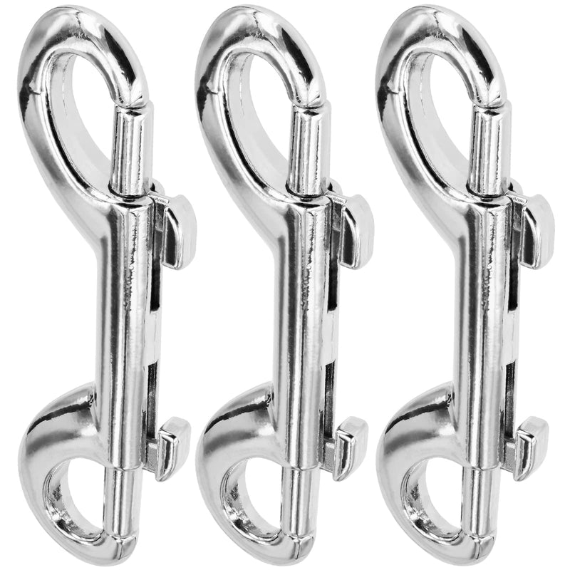 [Australia - AusPower] - 3 Pack Zinc Alloy Double Ended Snap Hooks Bolt Snaps, VEMNI Double Sided Trigger Chain Metal Clip Key Holder for Water Bucket Dog Leash Feed Buckets (3) 3 