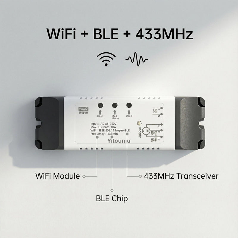 WiFi Linear Actuator Module, Motor Controller with Tuya Smart Life App, Alexa Voice Control, RF433 Remote, Forward Reverse Switch & WiFi Timer Switch for Automation (AC 85V-220V)