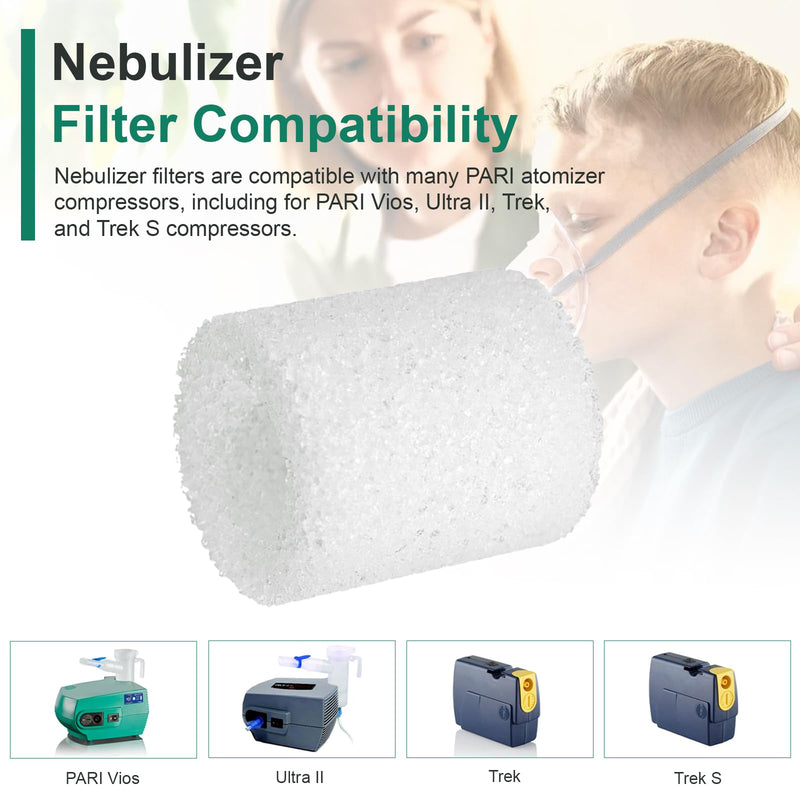 [Australia - AusPower] - Nebulizer Filter Compatible with PARI Vios Nebulizer Compressors, Ultra II, Trek, Trek S, Nebulizer Compressor Air Filter (6 Pieces) 