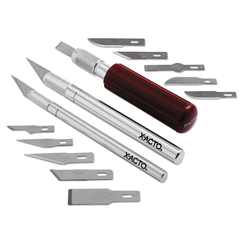 [Australia - AusPower] - X-ACTO Compression Basic Knife Set 3 Knives 13 Blades Soft Carry Case 17 Count Art Knives 
