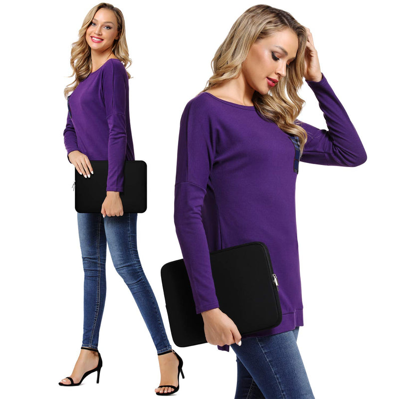[Australia - AusPower] - 13" Laptop Sleeve 13 Inch Cover Protective Case Compatible with Apple MacBook Air 13.3 Inch Mac Pro M1 Surface Lenovo Dell HP Bag Computer Pouch Accessories Travel Carrying Case Neoprene, Black 