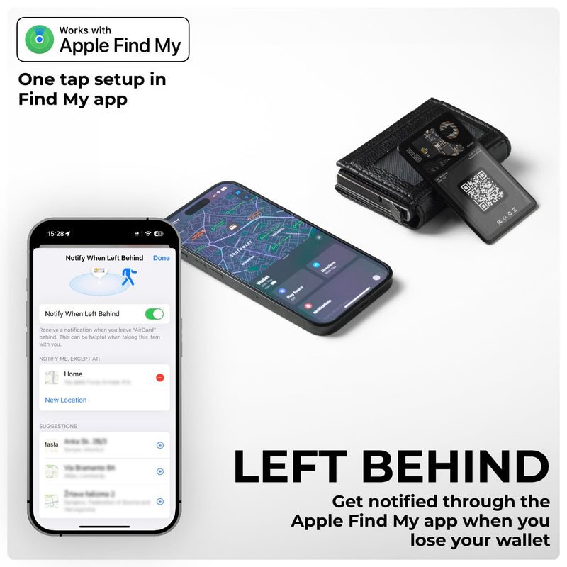 [Australia - AusPower] - Rolling Square Aircard Wallet Tracker - Bluetooth Wallet Finder Find My Network Compatible with Business Card Feature NFC/QR Code - 0.09in Slim 