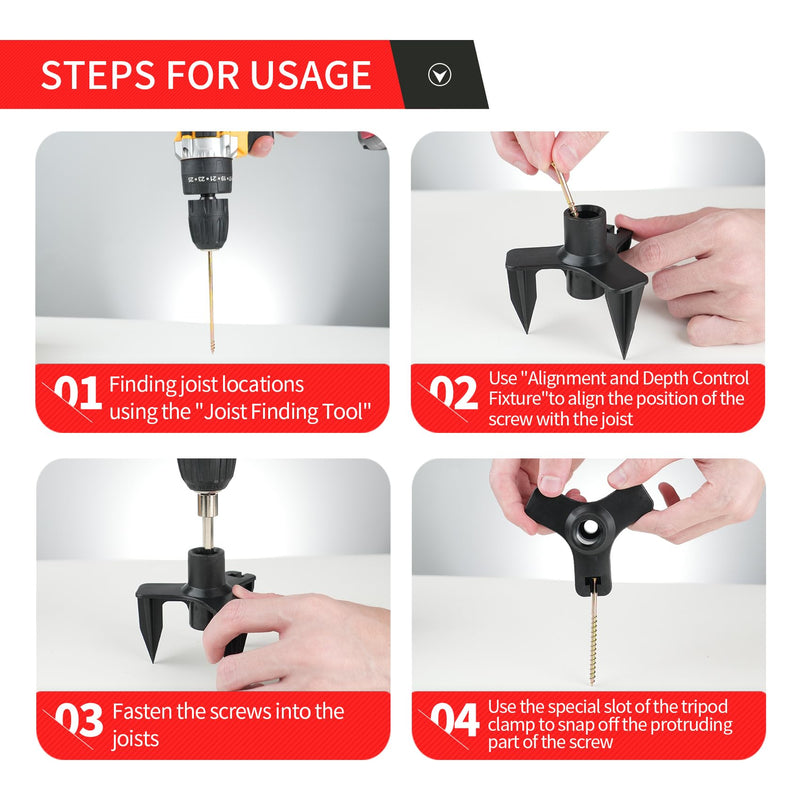 [Australia - AusPower] - Squeak Floor Repair Kit, 50 Screws and 5 Tools to Easily Repair Wood, Carpet, Hardwood, Vinyl, and Linoleum Floor Squeaks (50) 